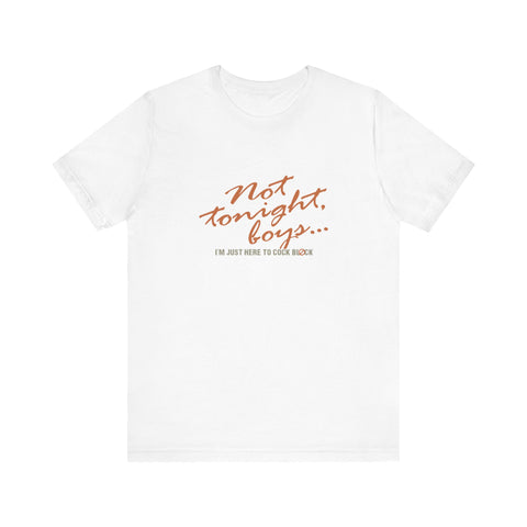 Not Tonight Boys. I'm Just Here To Cock Block. - Men's T-Shirt
