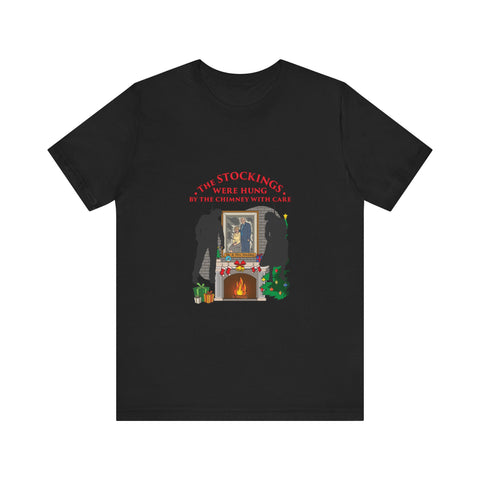 The Stockings Were Hung By The Chimney With Care - Men's T-Shirt